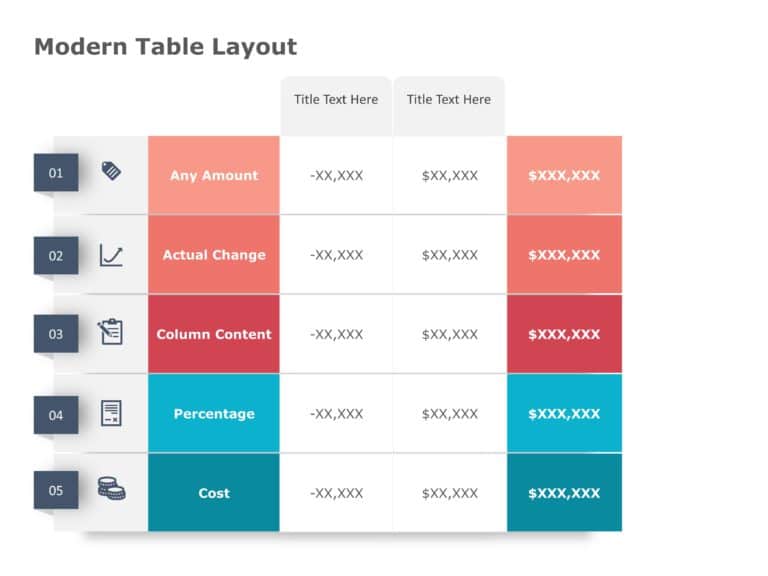 Modern Table Layout PowerPoint Template & Google Slides Theme 2