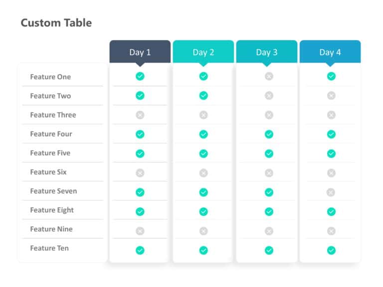 Custom Table PowerPoint Template & Google Slides Theme 3