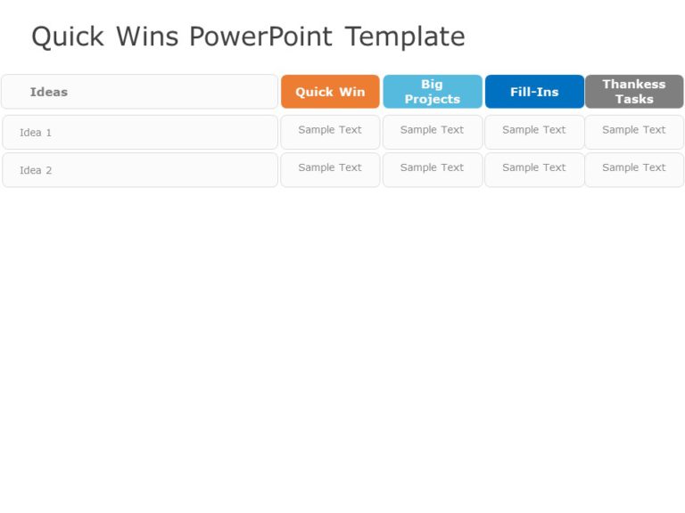 Animated Quick Wins Table PowerPoint Template & Google Slides Theme 3