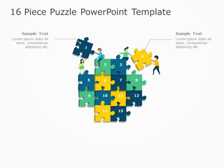 Animated 16 Piece Puzzle PowerPoint Template & Google Slides Theme 3