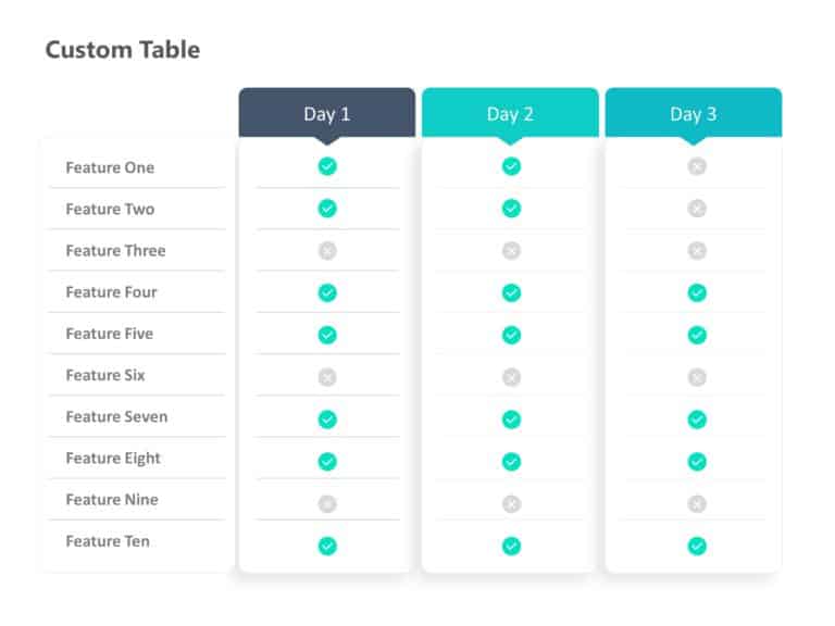 Custom Table PowerPoint Template & Google Slides Theme 1