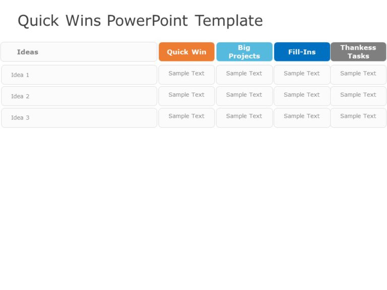 Animated Quick Wins Table PowerPoint Template & Google Slides Theme 4