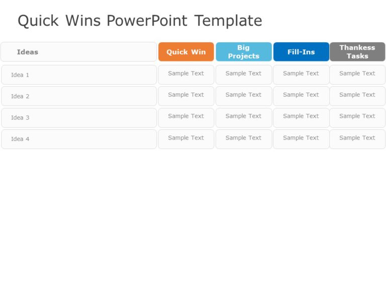 Animated Quick Wins Table PowerPoint Template & Google Slides Theme 5