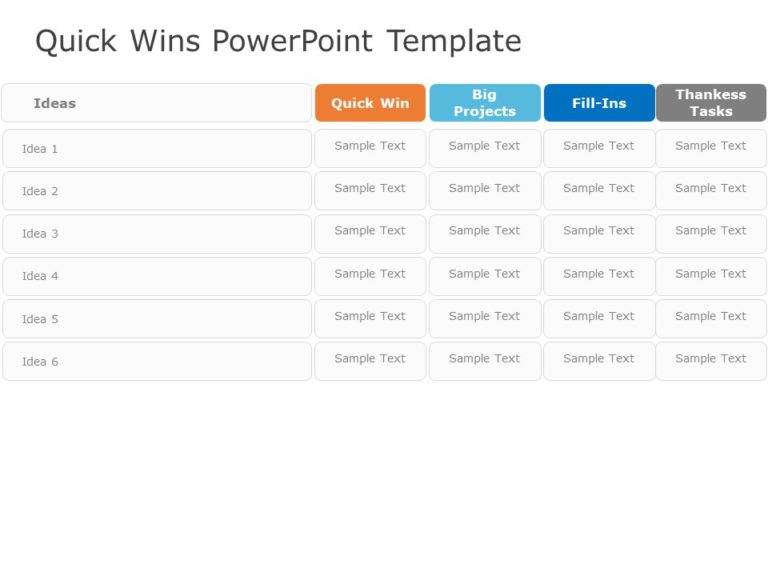 Animated Quick Wins Table PowerPoint Template & Google Slides Theme 7