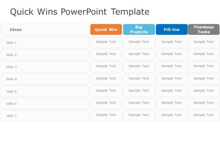 Animated Quick Wins Table PowerPoint Template & Google Slides Theme 8