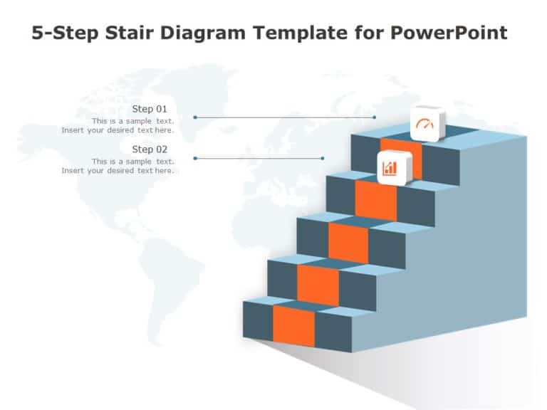 Animated Stair Diagram Powerpoint Template 2098