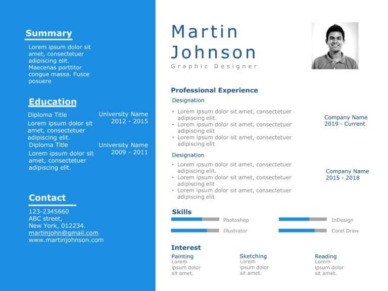 Resume Templates For PowerPoint & Google Slides Theme 3