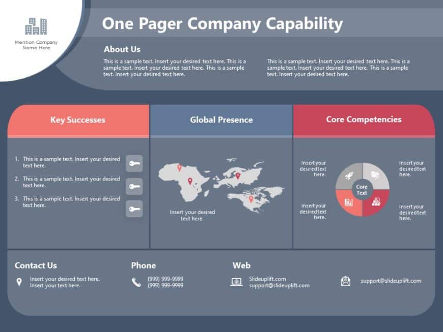 Animated One Page Company Profile PowerPoint Template