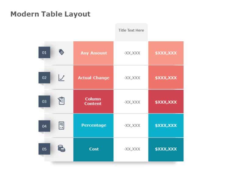 Animated Modern Table Layout PowerPoint Template & Google Slides Theme 1