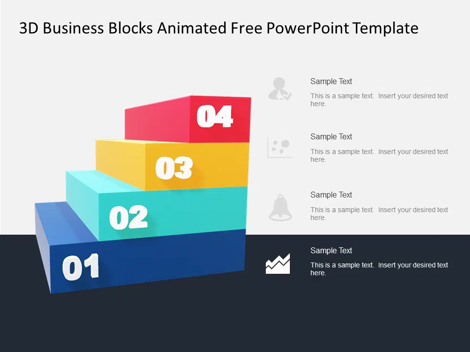 Free PPT Template to show 3D Animated Steps