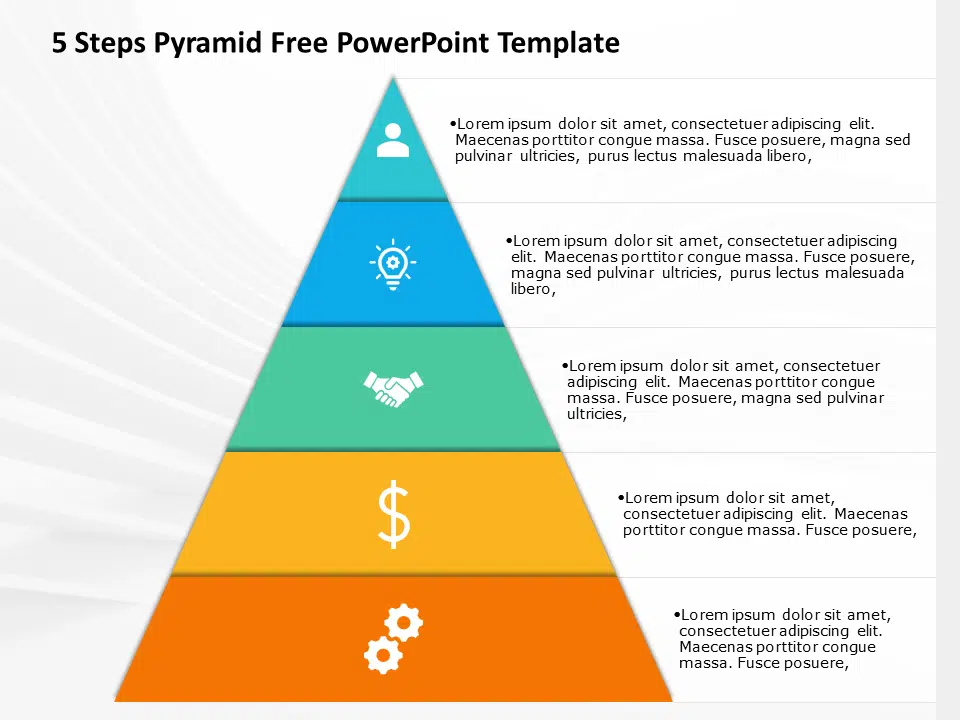 Free PowerPoint Templates for Basic 5 Steps SmartArt Pyramid