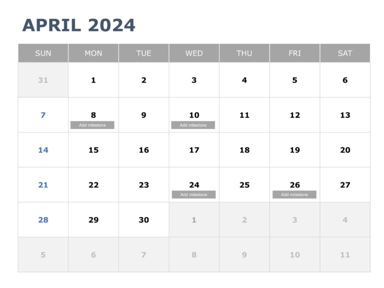 2024 Calendar PPT Template & Google Slides Theme 3