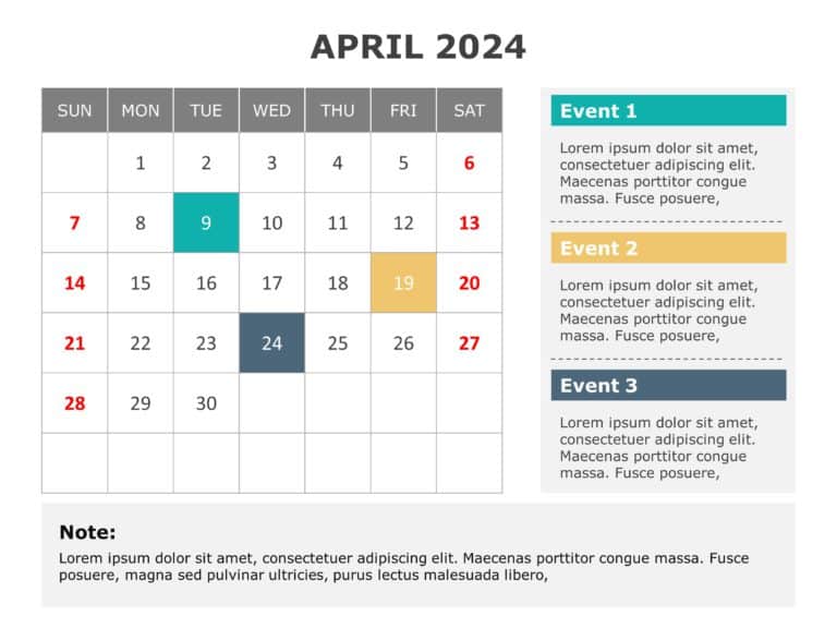 2024 Calendar Planner Slide Template & Google Slides Theme 3