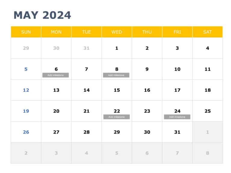2024 Calendar PPT Template & Google Slides Theme 4