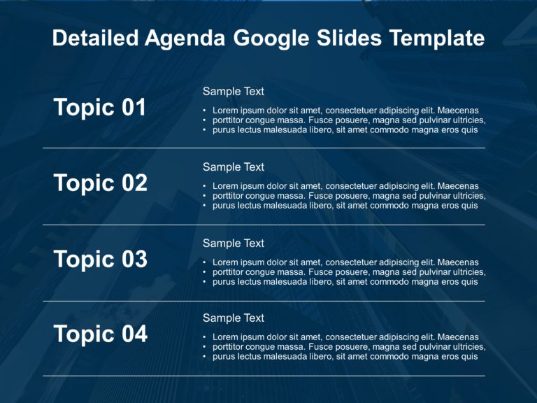 Detailed Agenda PowerPoint & Google Slides Template Theme