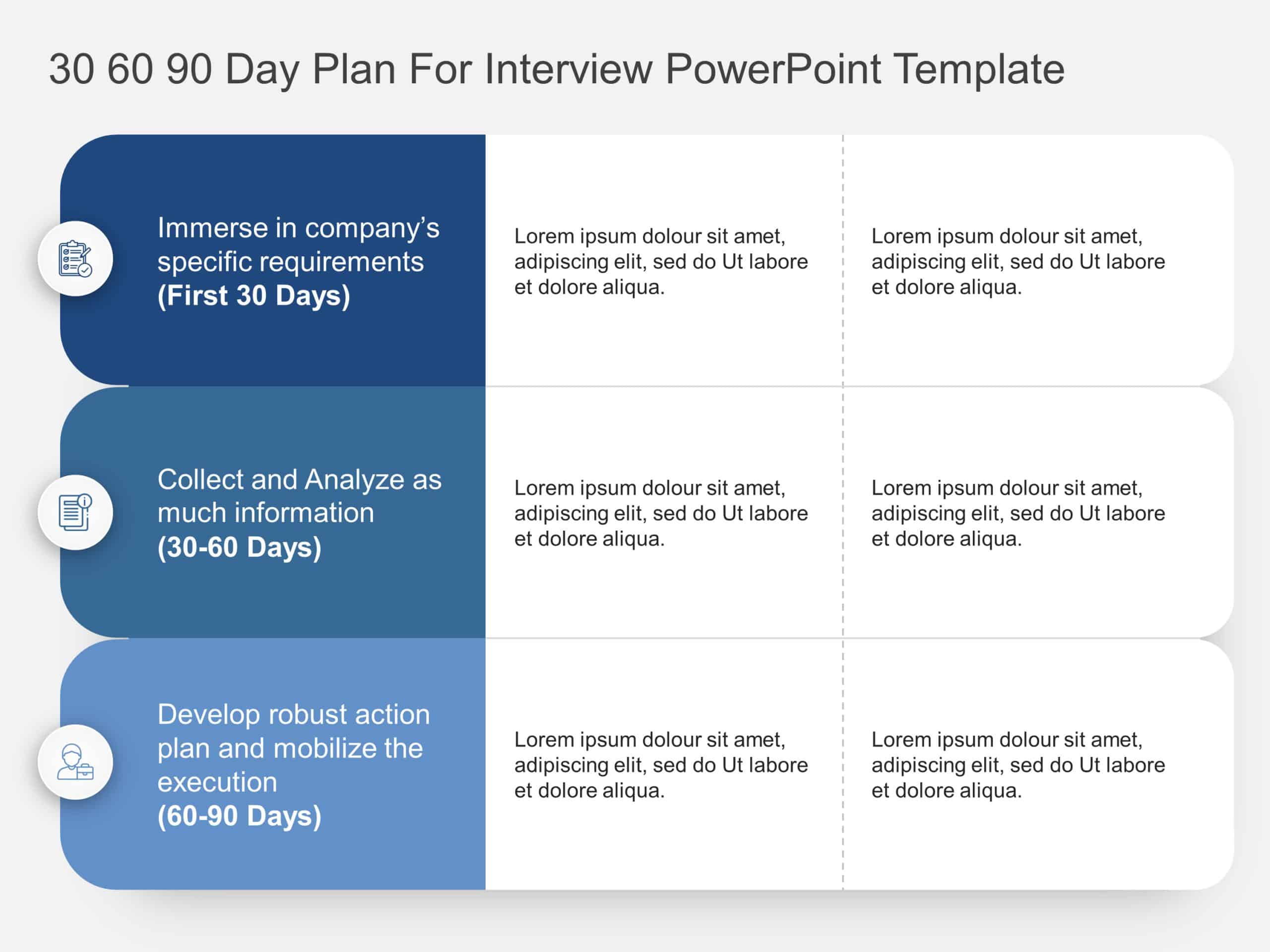 90 day plan presentation for interview template