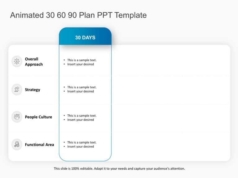 Animated 30 60 90 Day Onboarding Plan PowerPoint Template & Google Slides Theme 1