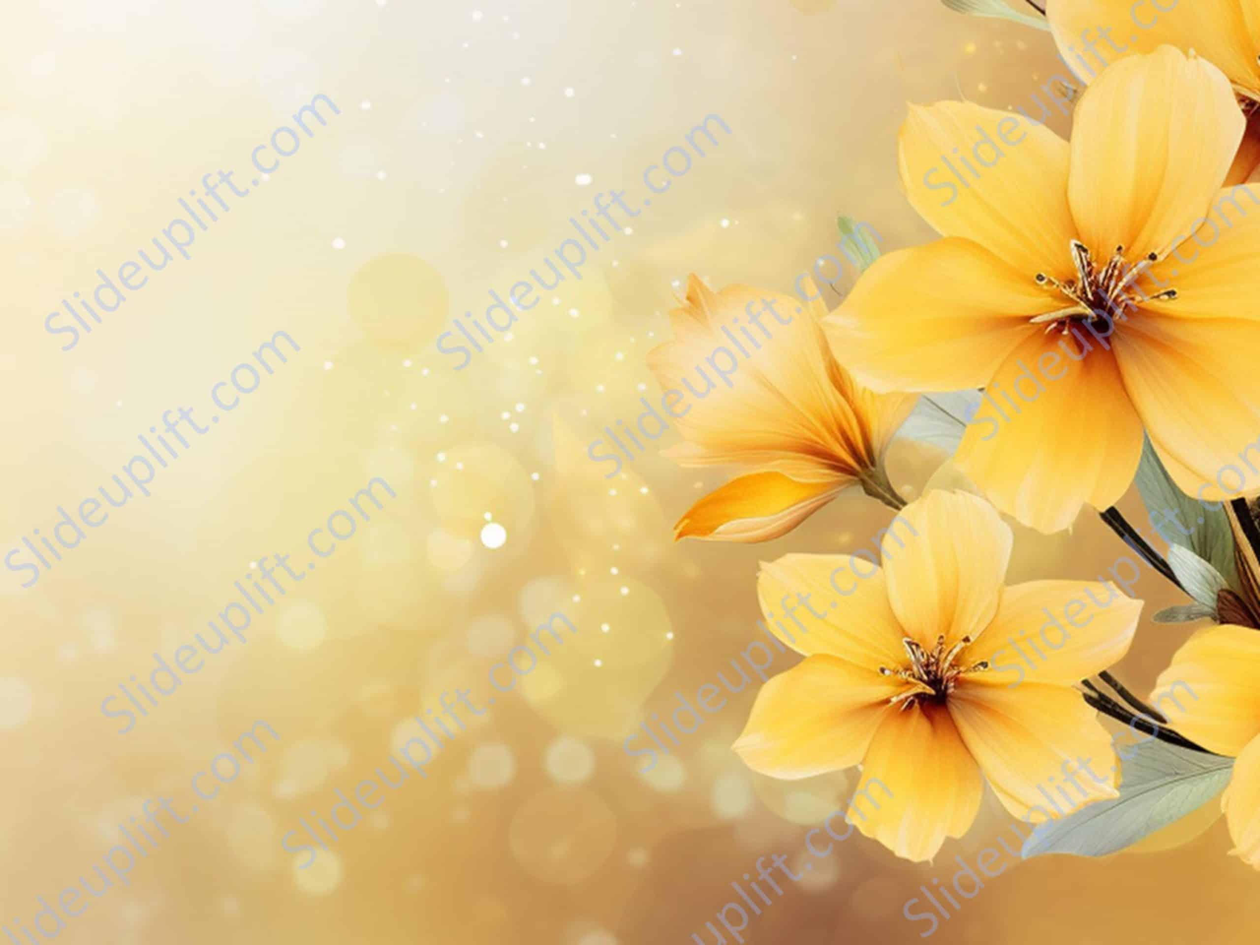 Peach Yellow Flowers Background Image​ & Google Slides Theme