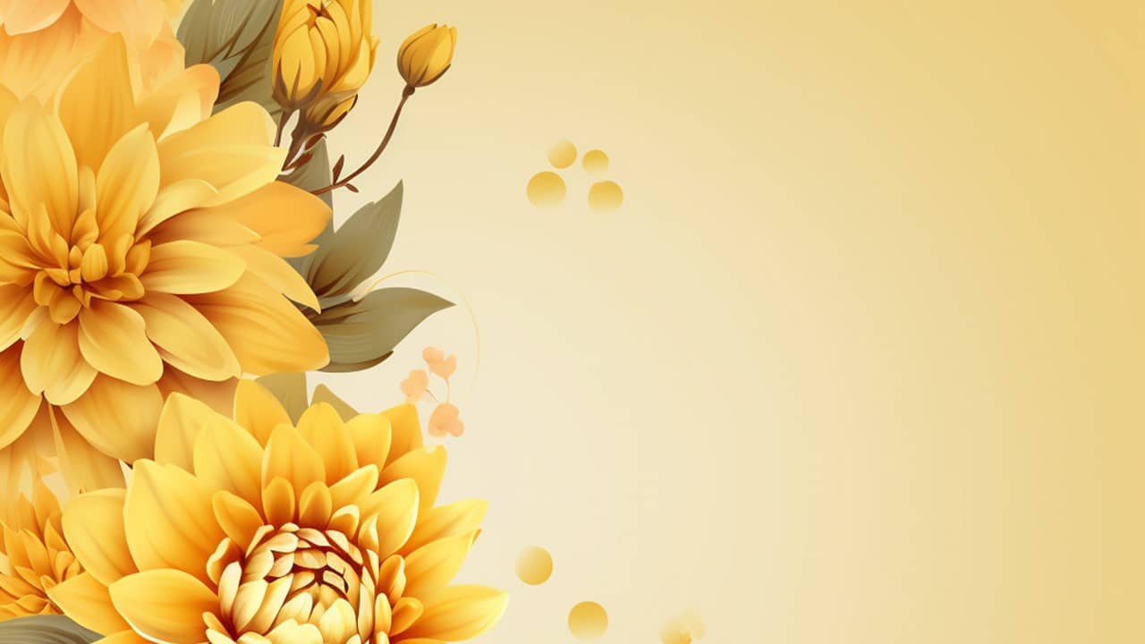 Yellow Flowers Background Image & Google Slides Theme