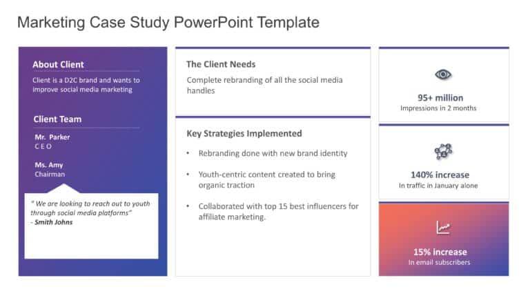 Marketing Case Study 5 PowerPoint Template & Google Slides Theme 1