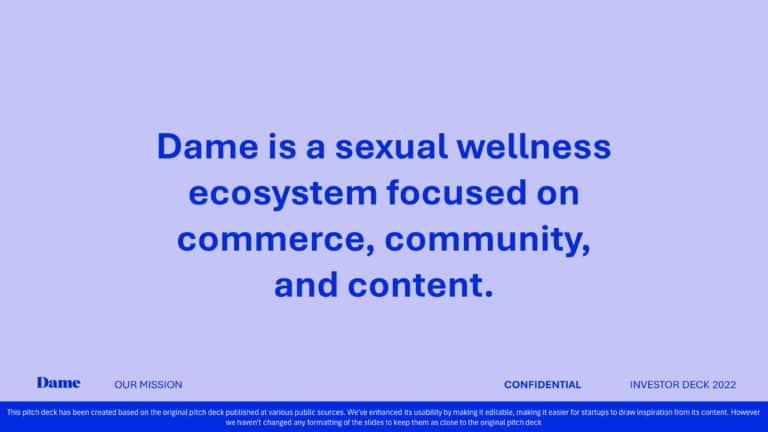 Dame Series A Pitch Deck & Google Slides Theme