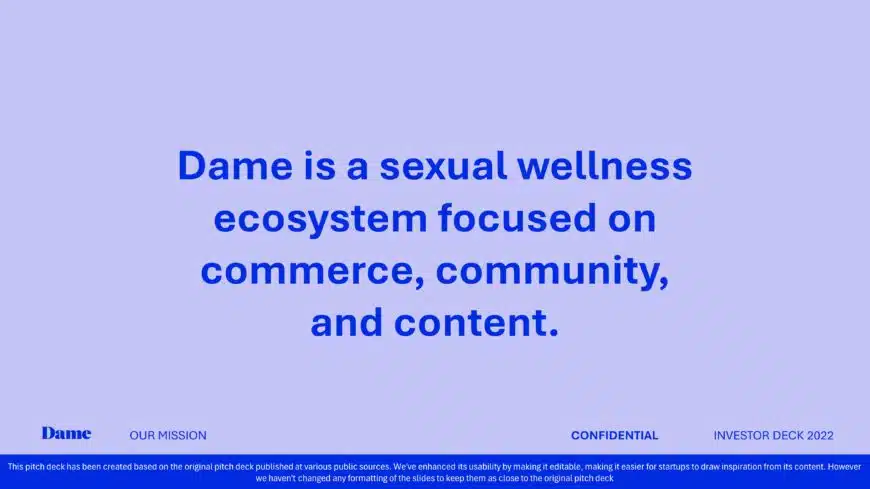 Dame Series A Pitch Deck