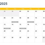 Calendar PowerPoint Template 2025 & Google Slides Theme 9