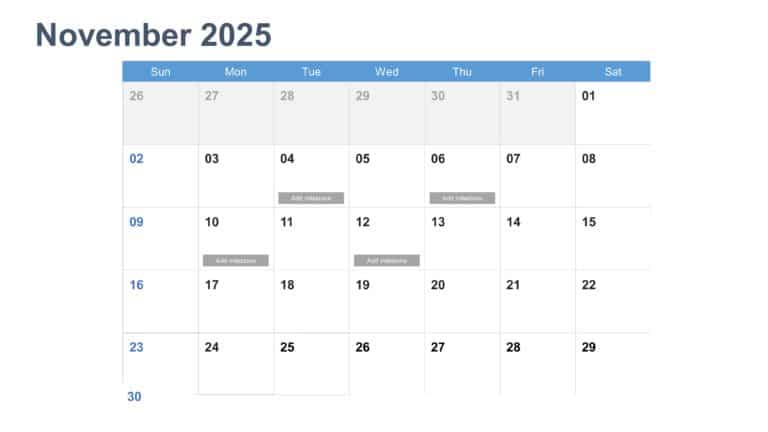 Calendar PowerPoint Template 2025 & Google Slides Theme 10