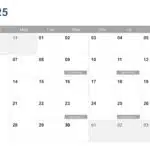 Calendar PowerPoint Template 2025 & Google Slides Theme 3