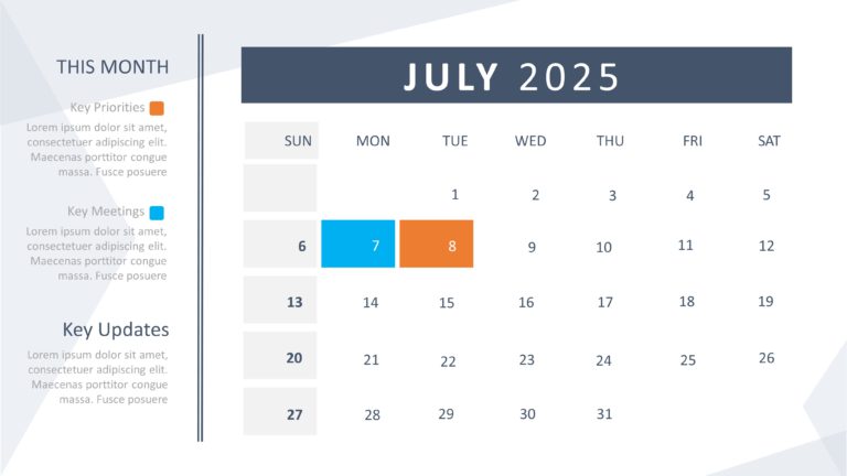 2025 PowerPoint Calendar Template & Google Slides Theme 6