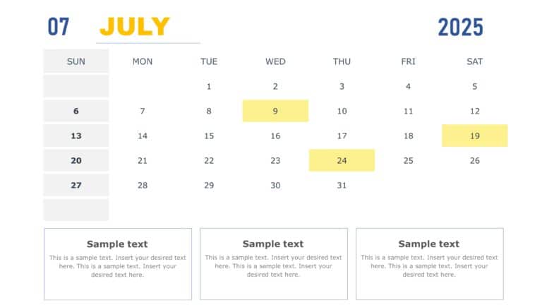 PowerPoint Quarterly Calendar Template 2025 & Google Slides Theme 6