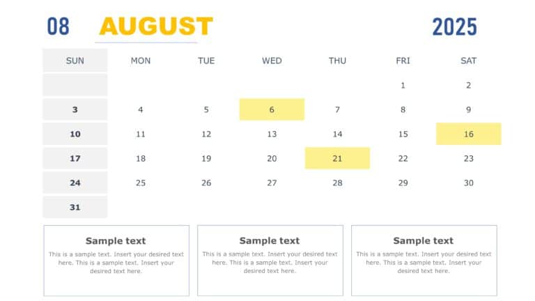 PowerPoint Quarterly Calendar Template 2025 & Google Slides Theme 7