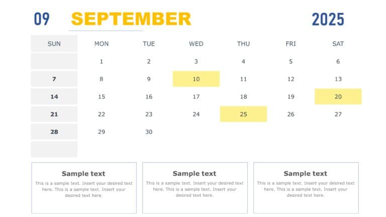 PowerPoint Quarterly Calendar Template 2025 & Google Slides Theme 8