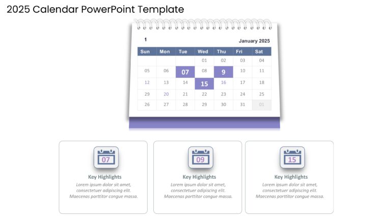 2025 Google Slides and PowerPoint Calendar Template Theme 1