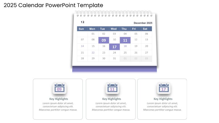 2025 Google Slides and PowerPoint Calendar Template Theme 12