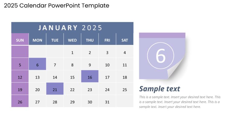 2025 Google Slides and PowerPoint Calendar Template Theme 13