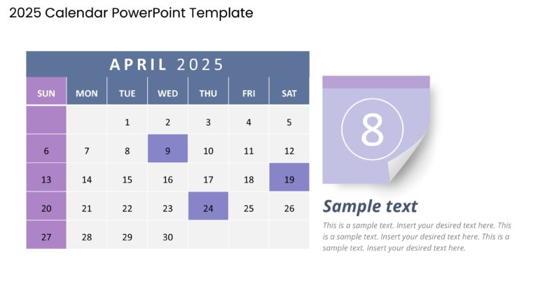 2025 Google Slides and PowerPoint Calendar Template Theme 16