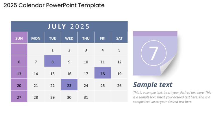 2025 Google Slides and PowerPoint Calendar Template Theme 19