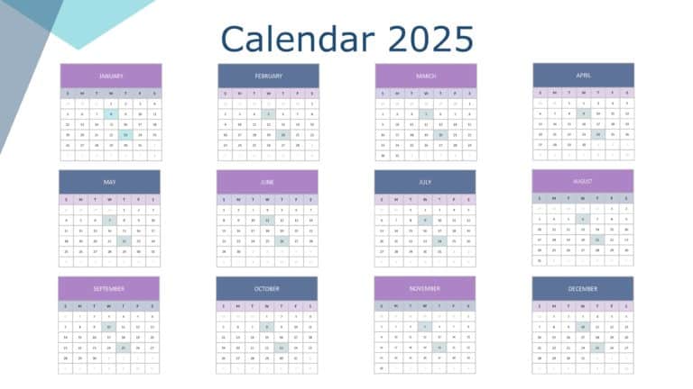 2025 Google Slides and PowerPoint Calendar Template Theme 41