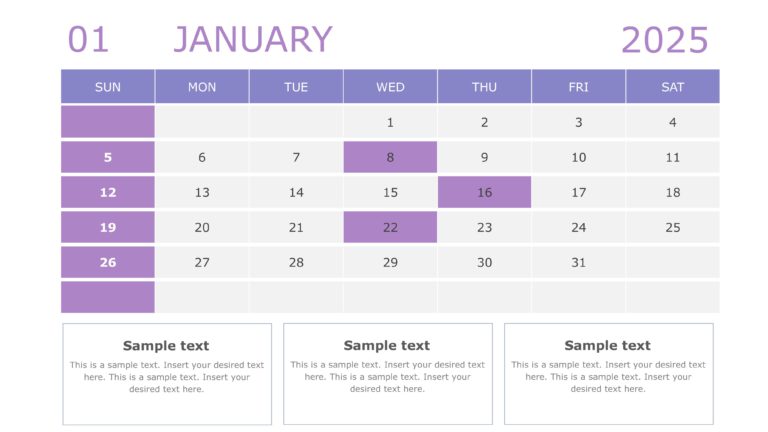 2025 Google Slides and PowerPoint Calendar Template Theme 42