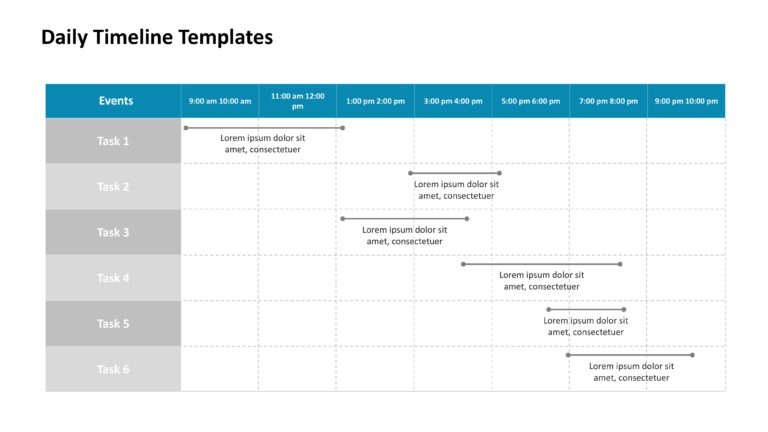 Daily Gantt Chart Presentation Templates & Google Slides Theme 6