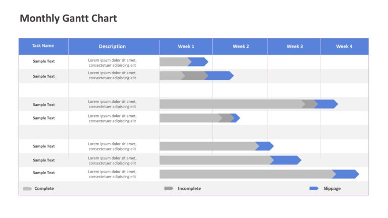 Monthly Gantt Chart Presentation Templates & Google Slides Theme 2