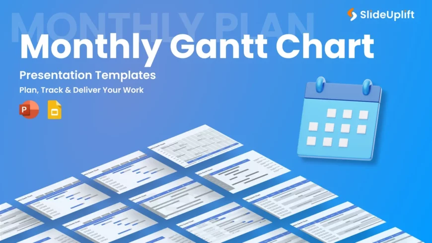 Monthly Gantt Chart Presentation Templates