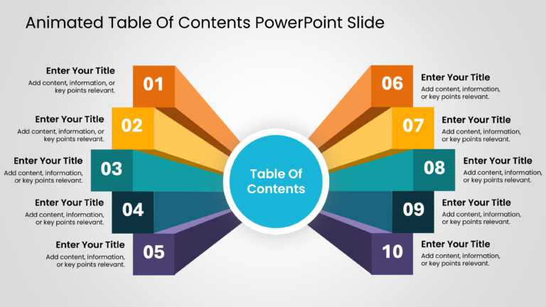 Animated Table Of Contents PowerPoint Slide