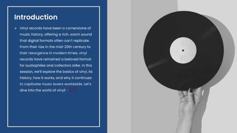 Dark Blue Vinyl Music Presentation Theme & Google Slides Theme 1