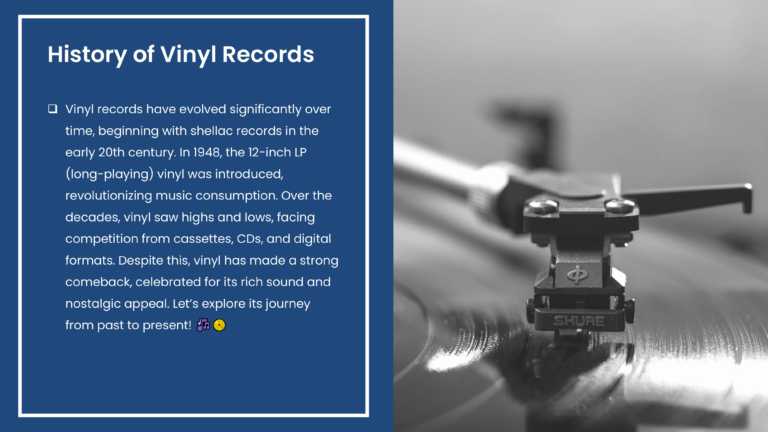 Dark Blue Vinyl Music Presentation Theme & Google Slides Theme 4