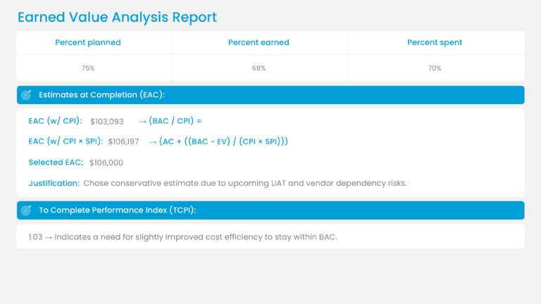 Earned Value Dashboard for Project Control Template & Google Slides Theme 2