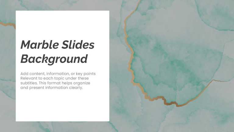 Green Watercolor Marble Design For Presentations