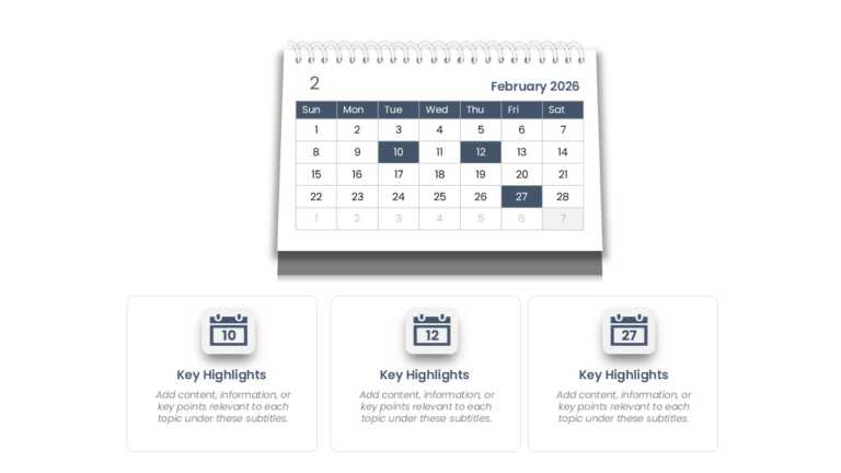 2026 Calendar For Key Dates Presentation Template & Google Slides Theme 1