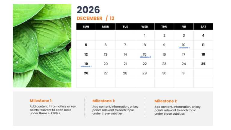 2026 Calendar With Milestones And Important Dates Slide Template & Google Slides Theme 11